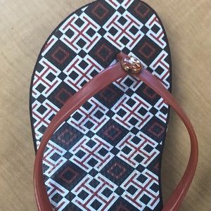 Tory Burch wedge flip flops size 9
